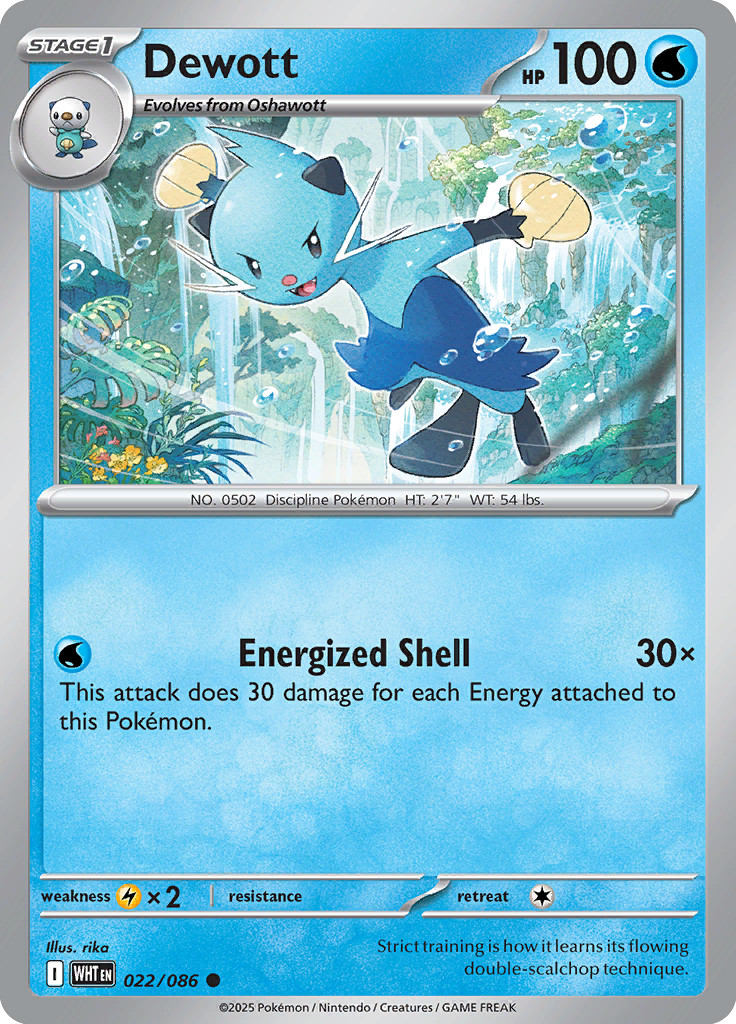 Dewott 22/086 | Near Mint REVERSE HOLOFOIL | SV: White Flare Pokemon TCG