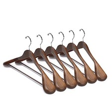 Luxury Wooden Suit Hangers 6 Pack Wood Coat Hangers Jacket 6 pack Retro