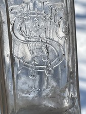 Vintage Gun Oil bottle ~ SMITH & WESSON Monogram Tool Top ~ Clear BIM Glass Rare