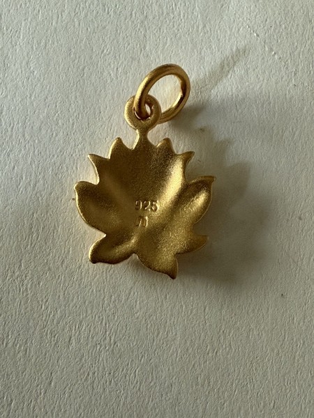 Alternate view of 24kt Gold Plated Sterling Silver 17x10mm Medium Size Lotus Charm 1pc