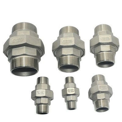 1/2''-2'' 3/4'' NPT MM male Malleable Straight Union Coupling Pipe Fitting SS 304
