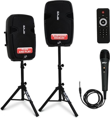 Pyle kabelloses tragbares PA-Lautsprechersystem 1800 W Bluetooth aktiv + passiv Paar