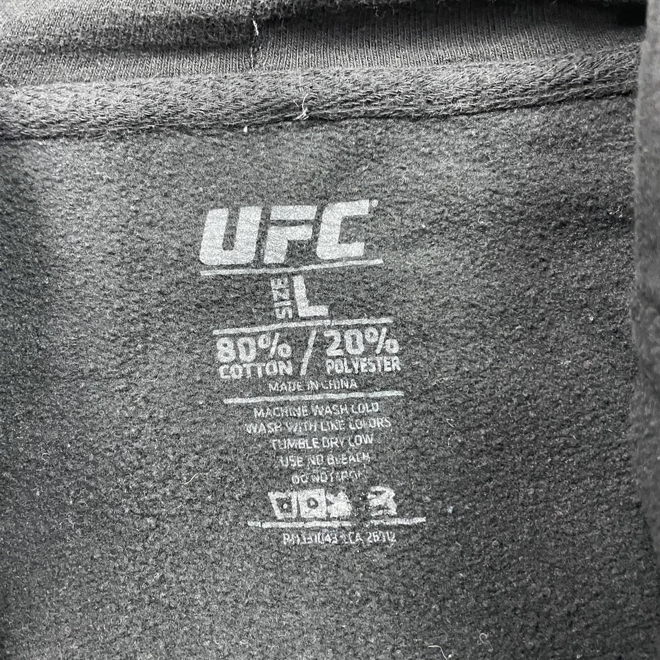 Sudadera con Capucha UFC Para Hombres Grande Negra Cremallera Completa Gráfico Ultimate Fighting Championship MMA Foto 4 de 4
