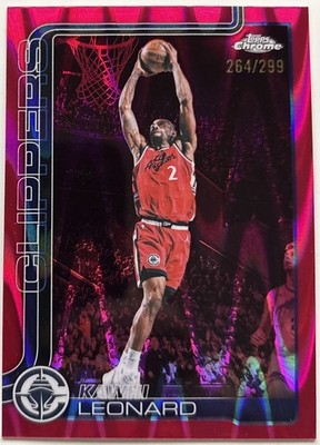 KAWHI LEONARD 2025-26 Topps Chrome Update #24 RayWave Magenta /299 Clippers