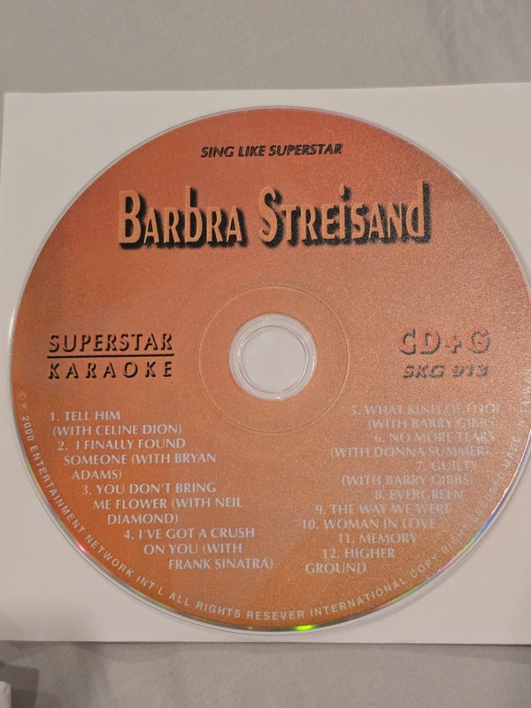 SKG-913 BARBARA STREISAND         SUPERSTAR KARAOKE CD+G DISC