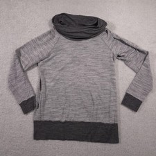 Bobeau Sweater Womens Medium Gray Cowl Neck Pullover Made in USA Soft Stretchy