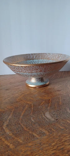 Vintage Stangl Pottery 8" Footed Bowl Antique Gold #4028