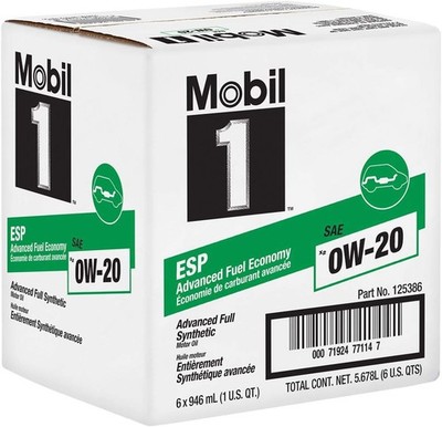 Mobil 1 ESP X2 0W-20 Full Synthetic Motor Oil Case of 6-1 Quart Bottles | 125386