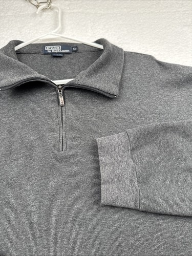 Polo Ralph Lauren Men’s 1/4 Zip Pullover Sweater Size XL Gray Estate Rib Cotton