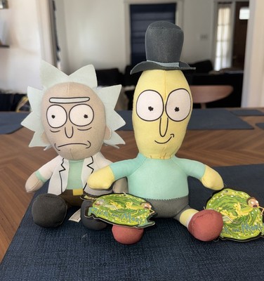 Rick & Morty Mr. Poopy Butthole & Rick Sanchez Set Of 2 Plush 10  Adult Swim NWT