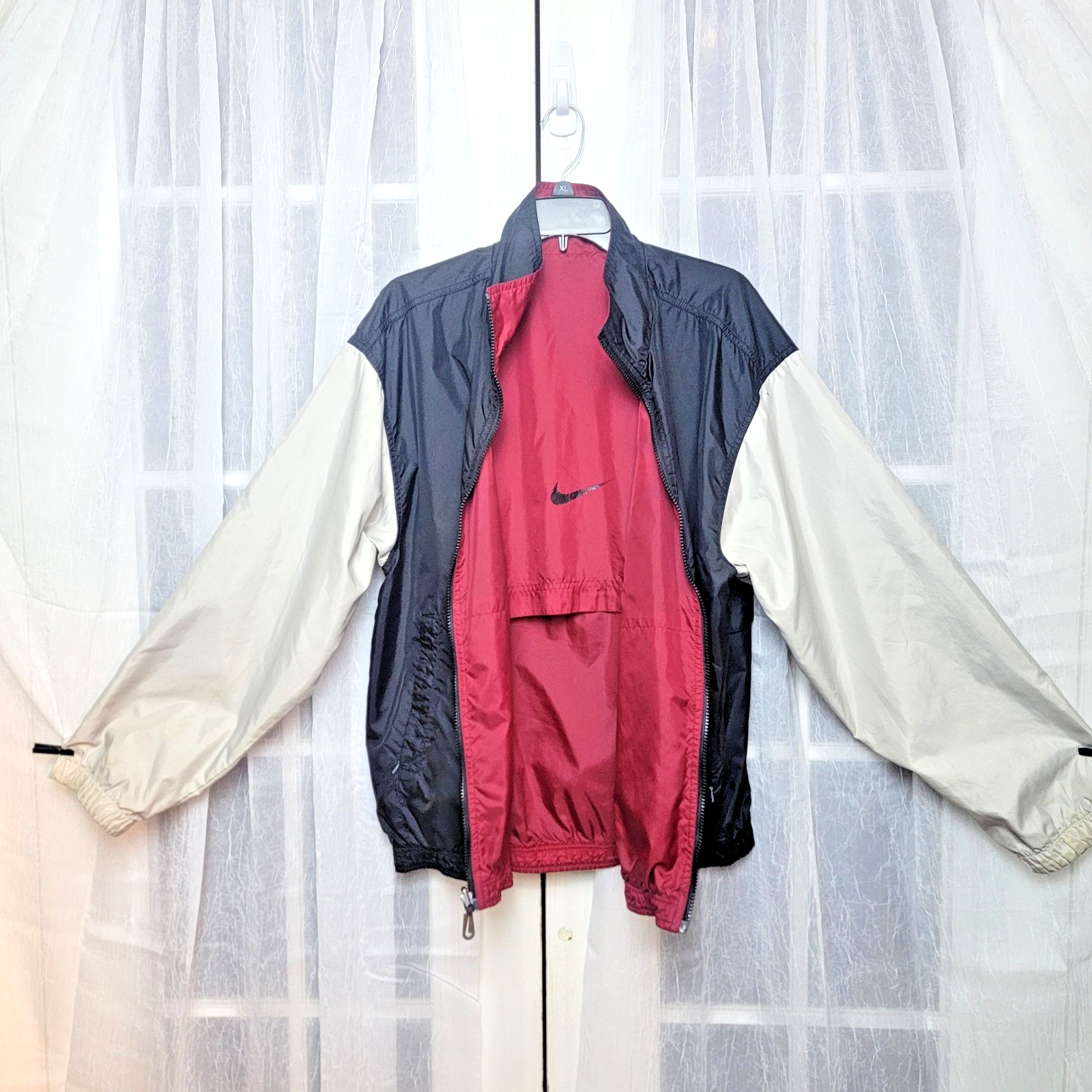 SACAI X NIKE Giacca a vento Nike reversibile full zip vintage anni 90 pista uomo taglia M Swoosh