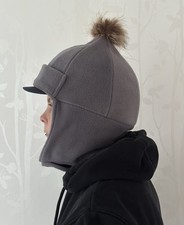 Adult Size Riding Hat / Face Cover - Winter Warmer BRAND NEW Grey
