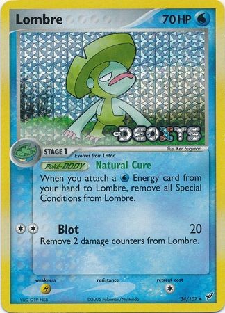 Lombre - 34/107 - Pokemon Ex Deoxys Reverse Holo Card NM
