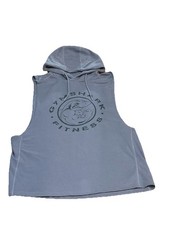 GymShark Legacy Drop Arm Athletic Sleeveless Hoodie Gray Mens XXL Cutoff