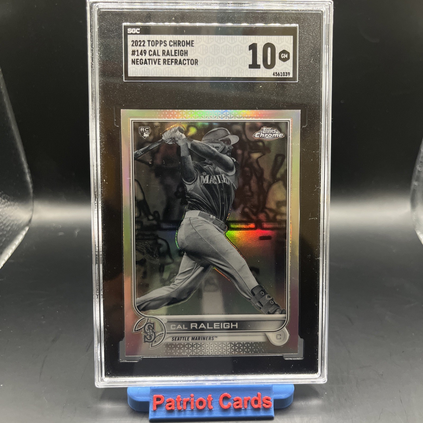 2022 Topps Chrome Baseball Cal Raleigh #149 Negative Refractor Rookie RC