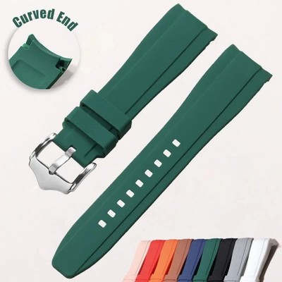 20mm 22mm Rubber Strap Curved End Silicone WatchBand for Swatch Omega Moonswatch