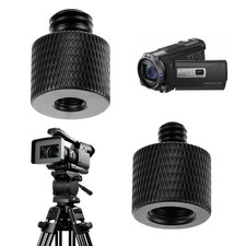 2 Pack 1/4 to 3/8 Camera Tripod Screw Adapter, Male 2 Pcs Black