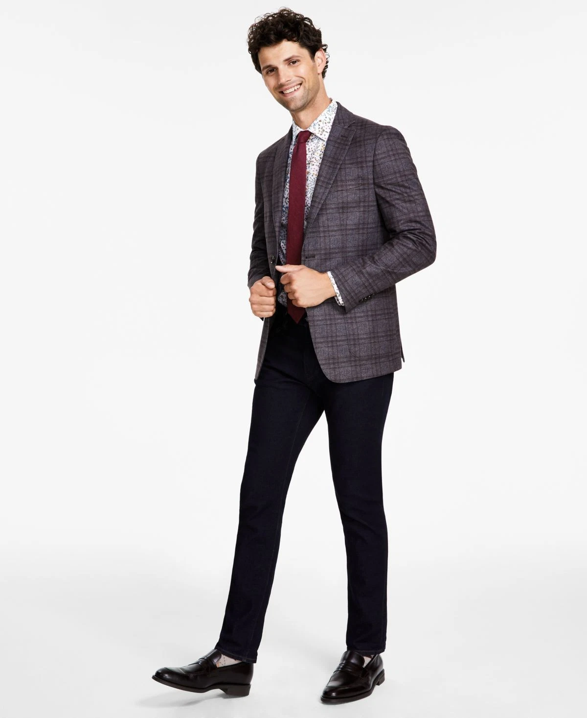 Bar III Men’s Slim-Fit Knit Sport Coat, Brown, 40L