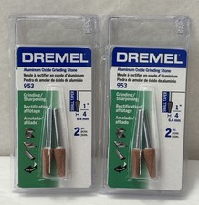 Dremel 2-PACK 1/4" Aluminum Oxide Pointed Cone Shaped Grinding Stone 953 SH8 
