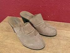 Sonoma Juliette Mule Shoes Womens 8M Tan Suede Floral Embossed Slip On Clogs