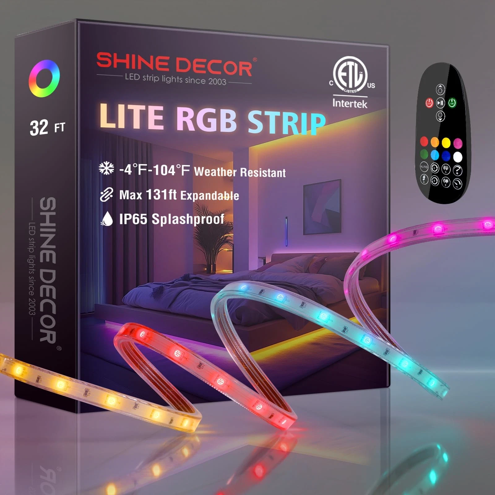 Shine Decor 120V RGB LED Strip Light Remote Control, Cold Resistant IP65 Wate...
Opens in a new wind