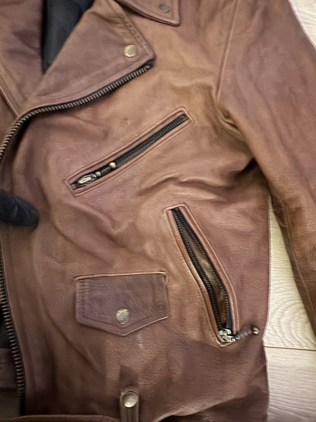 COMMANDO LEATHER JACKET WORN BROWN Buffalo Leathe… - image 4