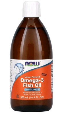 Now Foods Omega-3 Fish Oil Lemon Flavored 16.9 fl oz 500 ml Exp 12/25