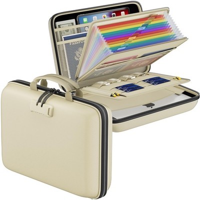 DocSafe Fireproof File Organizer 13 Pocket Accordion Beige