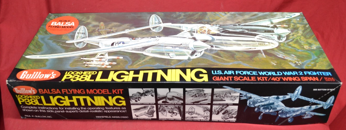 Guillows Lockheed P-38L Lightning Airplane Wood Model Kit # 2001