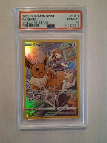 New ListingPSA 10 GEM MINT Pokemon Eevee Brilliant Stars Full Art TG11/TG30