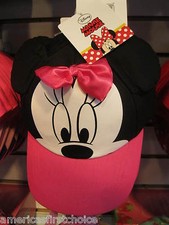Disney Kids Girls Minnie Mouse Pink Bow  Lip Adjustable Baseball Cap/Hat-New 