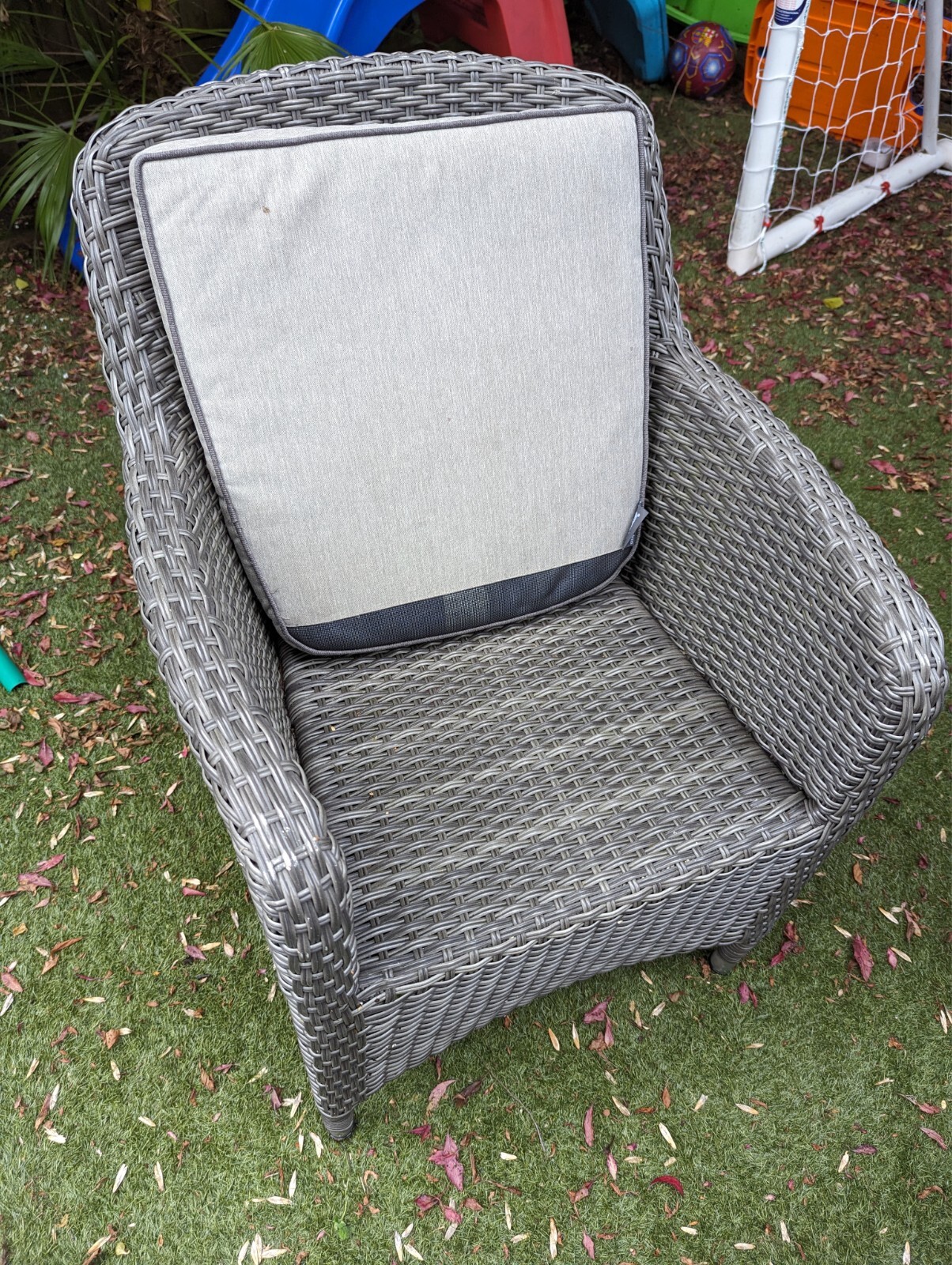 rattan garden furniture set 3 piece grey, by Hartman. Chairs great