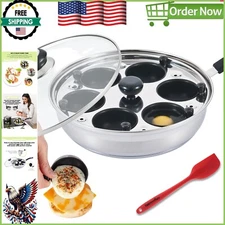 Elegant Nonstick Egg Cooker with Heat Resistant Handle & Perfect Steam Vents