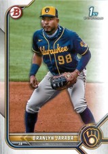 Branlyn Jaraba 2022 Bowman 1st Prospects Baseball Card #BP-15 Milwaukee Brewers