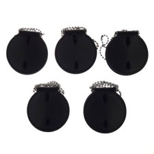 5 Pics US Police Badge Round Holder With Chain Belt Leather Badge Holder 7.2 cm