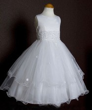 Flower girls dresses Beaded baptism Bridesmaid Prom Wedding Dresses Church Dress