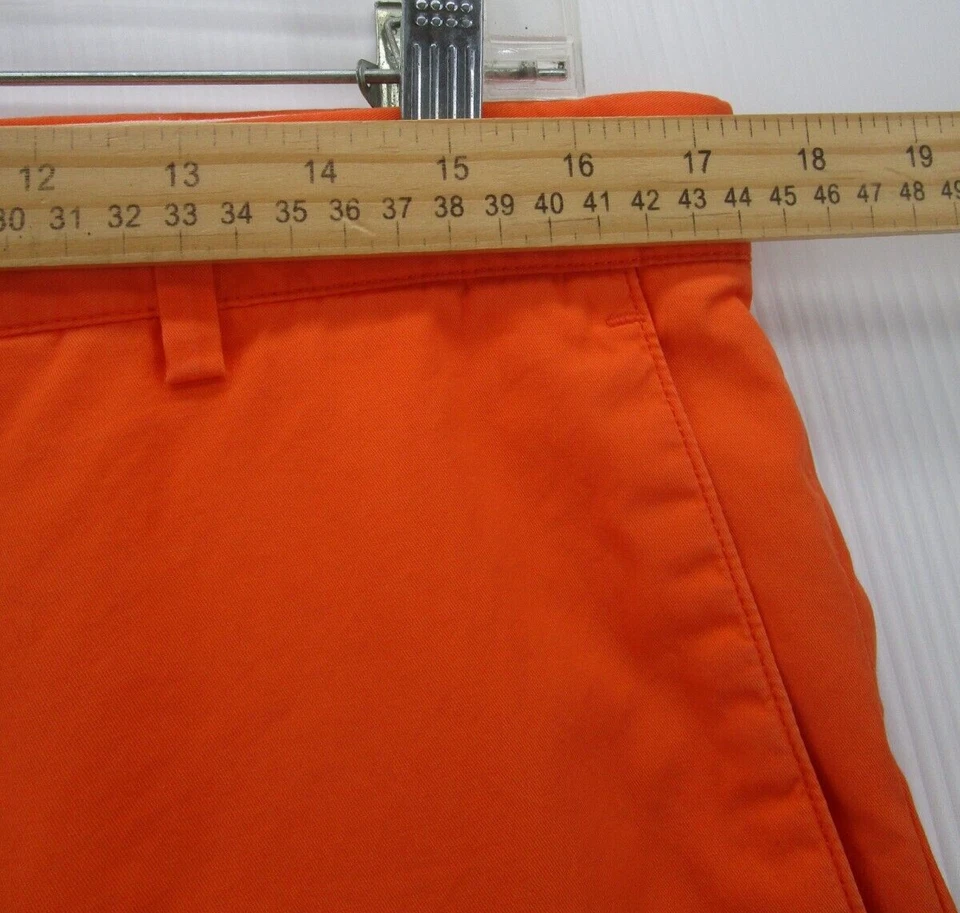 Pantalones Club Monaco Hombres 33X34 Naranja Davis Golf Calce Ajustado Chino Recto Algodón Foto 3 de 4