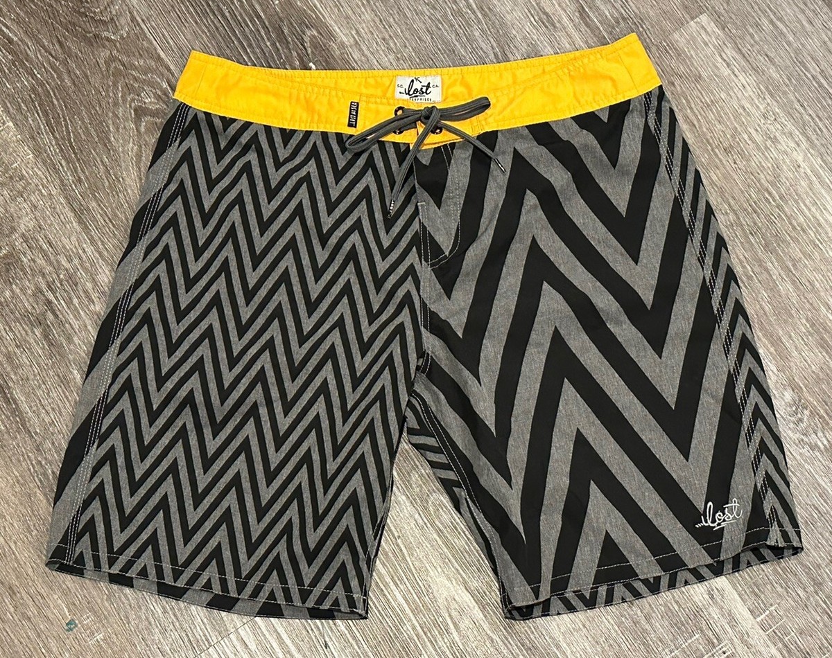 Lost Enterprises Board Shorts Men's Size 34 Swim Trunks Gray