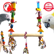 Bonka Bird Toys 2160 Medium Spindle Swing Activity Playground Parrot Cage Toy