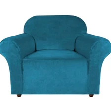 ENOVA FLORAL Sofa Slipcover Armchair Cover Peacock Blue