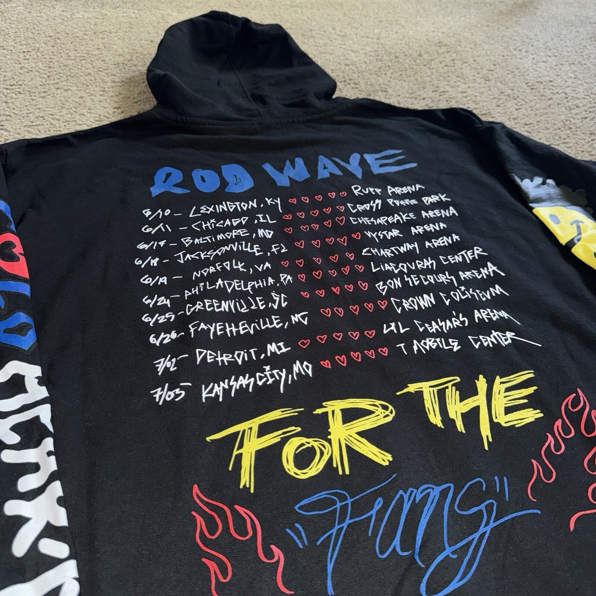 NEW Rod Wave “For The Fans” Soul Fly Tour Merch Hoodie - Men's M