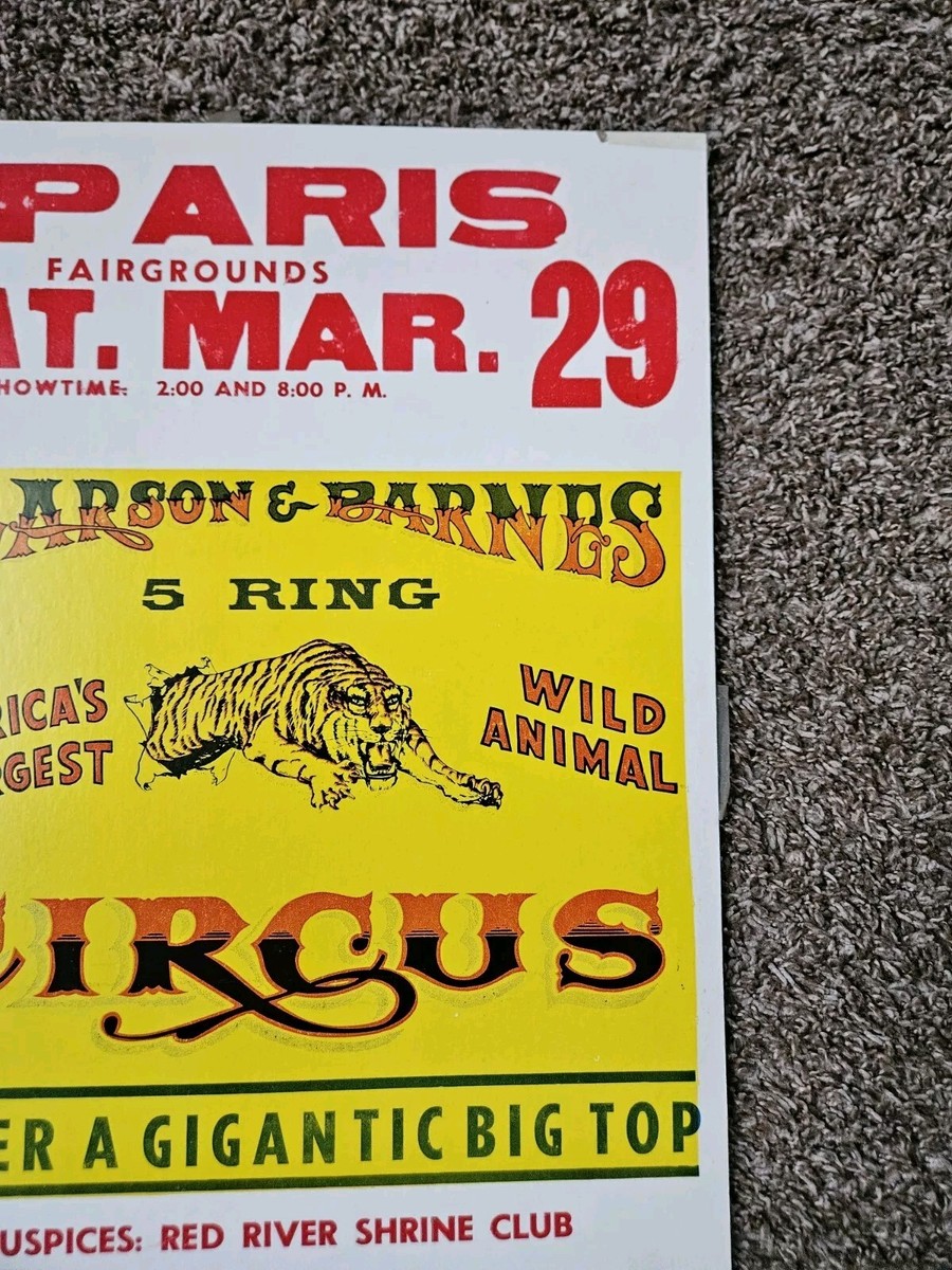 Carson And Barnes Circus Poster | eBay