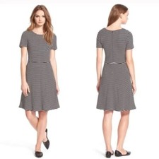 MADEWELL Gallerist Black White Stripes Dress Size S