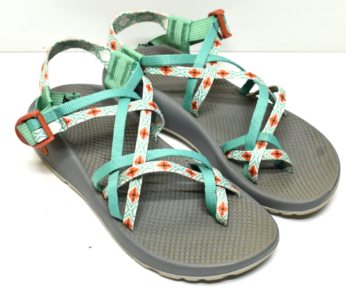 Chaco Strappy Sandals Women's 9 Sport Hiking Comfort Outdoor Water Aqua Corral - Picture 1 of 9