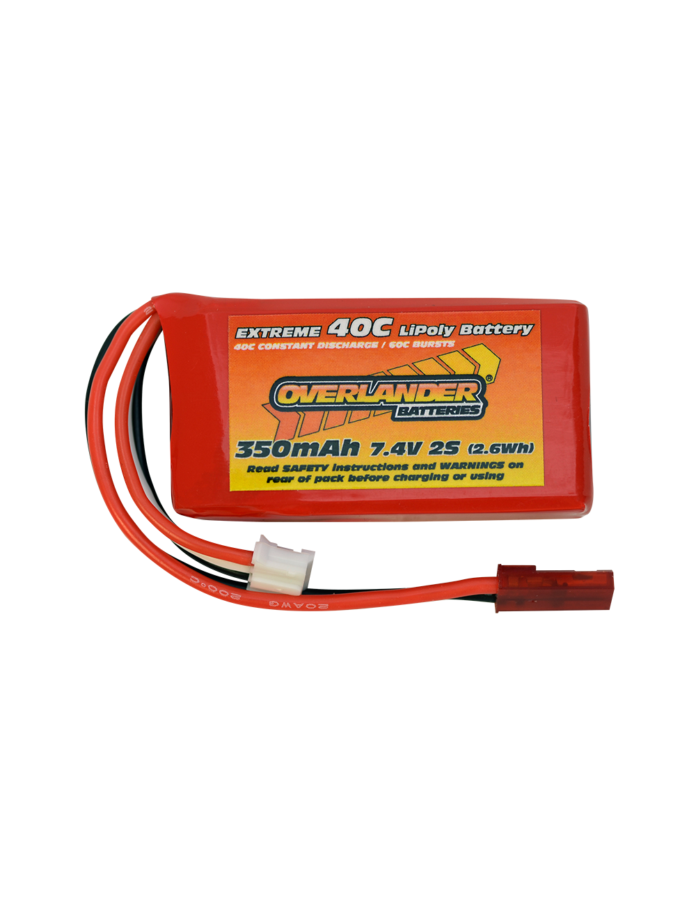 Overlander Extreme 130X 350mAh 7.4v 40C LiPo Upgrade Battery Blade 130X JST PH