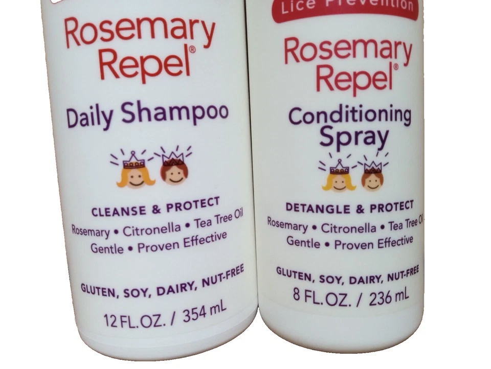 Xampu diário repelente de alecrim Fairy Tales 12 oz e spray condicionador 8 oz + pente - Imagem 3 de 4