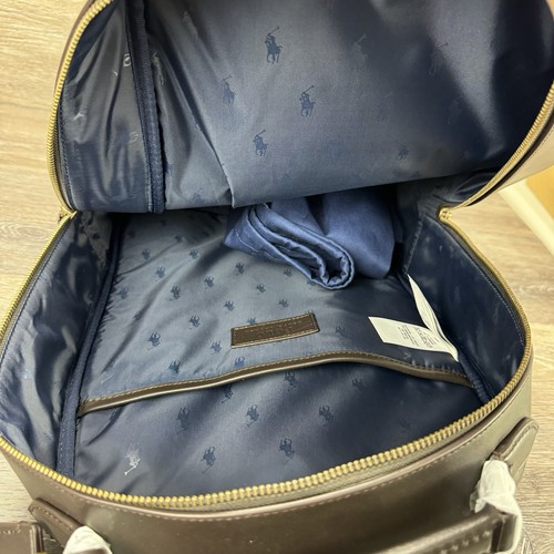 Polo Ralph Lauren Dark Brown Smooth Supple Leather Backpack Bag Modern NWT - Picture 13 of 16