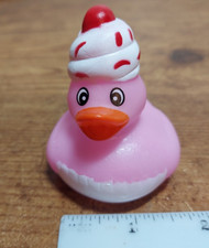 Pink White Sundae 2" Rubber Duck Duckies Bathtub Toy