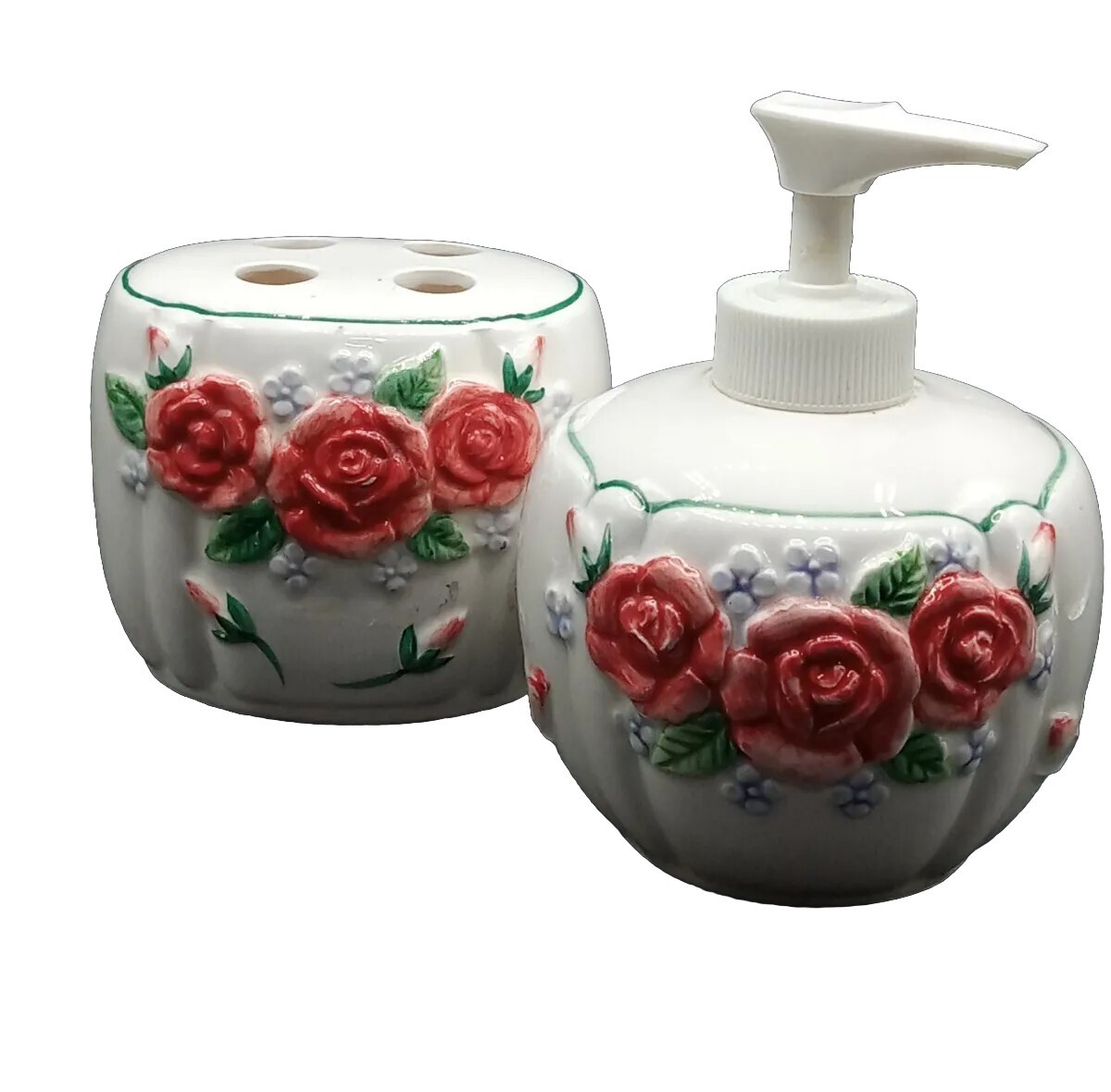SOAP DISPENSER TOOTHBRUSH HOLDER OTAGIRI JAPAN MARY ANN BAKER HAND CRAFTED-image