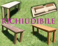 Panchetto panchina giardino richiudibile arredo esterno interno tavolino legno 